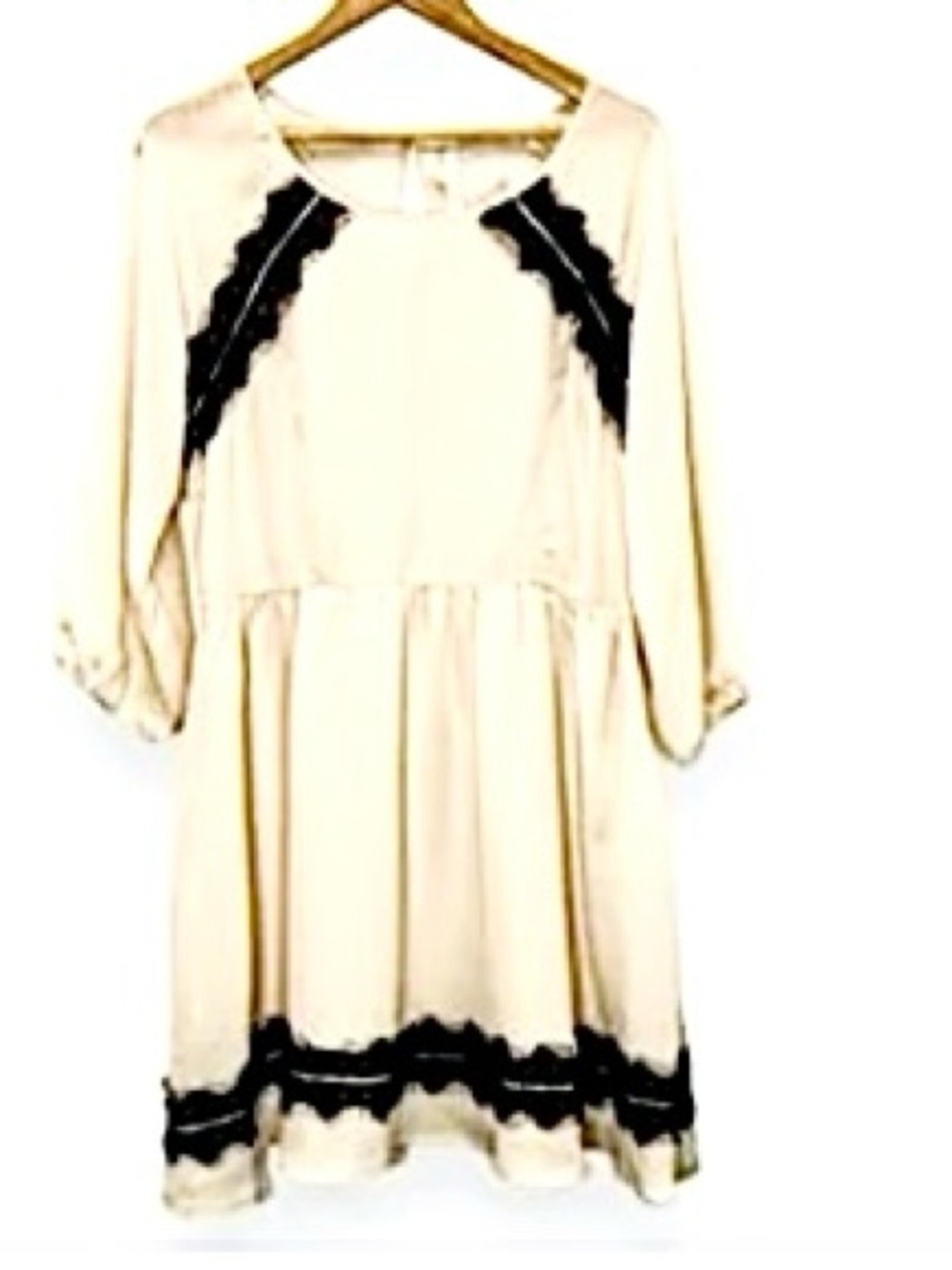 LC Lauren Conrad Eyelash Lace Trim Blush Tint Crepe Dress Women’s 14 New